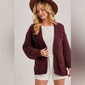 Chunky Knit Burgundy Sweater